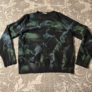 Saint Laurent Black and Green Crewneck Sweater